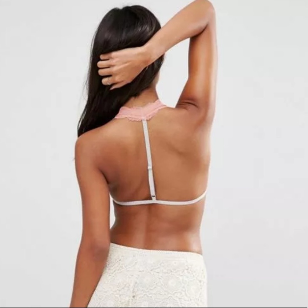 Free People Orange/Gray Combo Halter Bra w/T-back